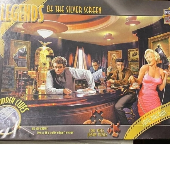 Marilyn Monroe Tin Plaque Sign and 2 Puzzles Old Hollywood Celebrities - Picture 2 of 3